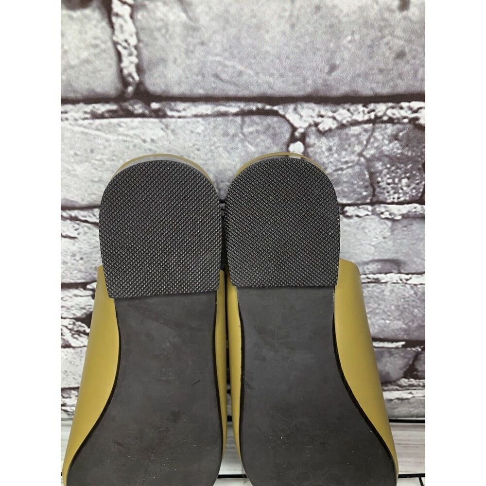 Antonio Miguel Mango Green Leather Center Cut Mules Flats Women Sz 5M US/35EU - Picture 11 of 16